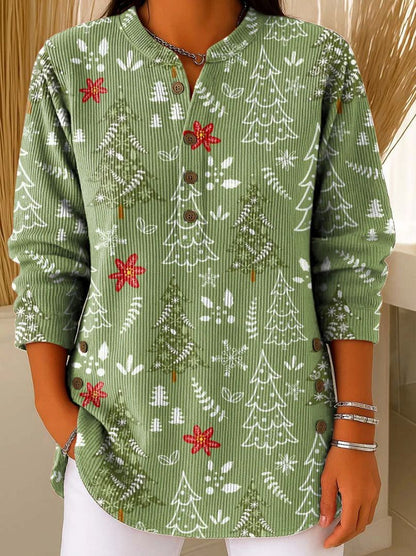 de alta calidad y color sólido, estilo casual y holgado, manga larga con cuello redondo (S-4XL)