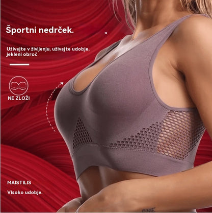 🥰【Paket 3】Ženski mrežasti športni modrček z odprtim dihanjem❤️【40-120KG】.