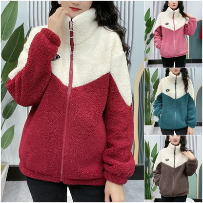 🔥【M-4XL】🐏Χειμερινό μπουφάν fleece, βαμβακερό μπουφάν, παχύρρευστο βαμβακερό μπουφάν από μαλλί αρνιού, ζεστό μπουφάν