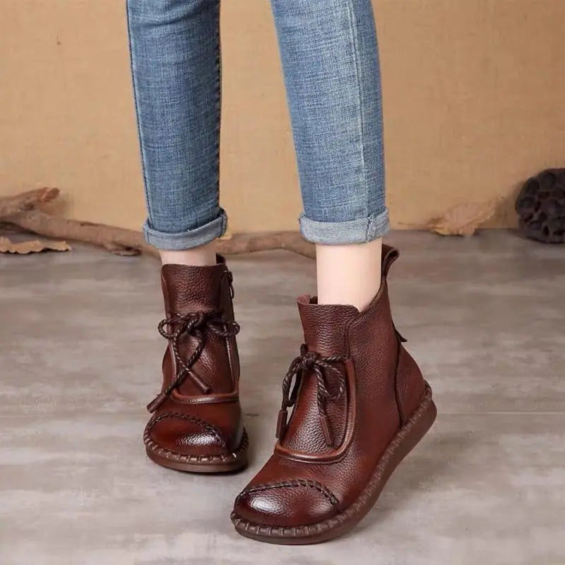 👢【35-40】2025 Ženske retro cipele od meke kože za ranu jesen