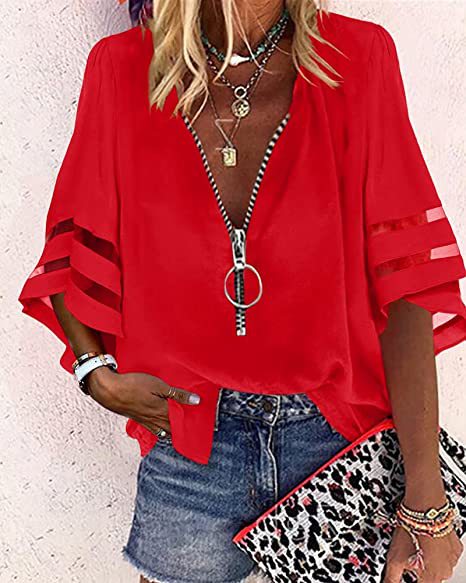 【S-2XL】Tops de gasa casuales para mujer