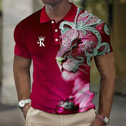 Muška polo majica s 3D printom lava (veličine S-6XL)