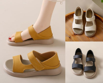 🔥💕【Ograniczona ilość】【35-43】2025 Letnie sandały damskie retro, wykonane z miękkiej skóry z miękką podeszwą