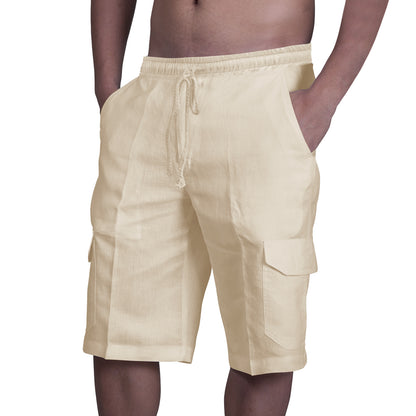 👖⛵ 50% popusta 🔥【50–100 kg】Muške lanene cargo hlače s vezicama i više džepova ✅️Plaćanje pouzećem