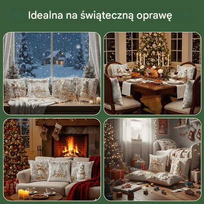 🎅Vánoční výprodej 49% SLEVA🎄Povlak na polštář s vánoční tématikou 【Sada 4 kusů】