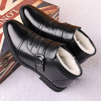 ❄️ [Tallas 39-44]Zapatos de piel para hombre de forro polar cálido