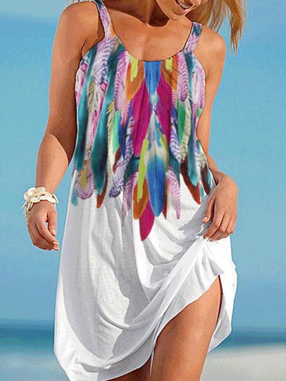 🔥👗Rasprodaja! [S-5XL] Ženska ljetna haljina za plažu s printom, savršena za putovanja i odmor