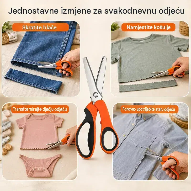 ✂️ Reže besprijekorno i sprječava habanje materijala! Profesionalne cik-cak / valovite škare za krojenje i ručni rad! ✨