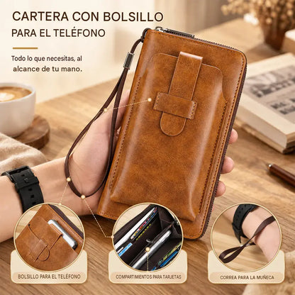【50% de descuento】💼 Cartera multifuncional para hombre, hecha a mano en cuero auténtico – nuevo modelo