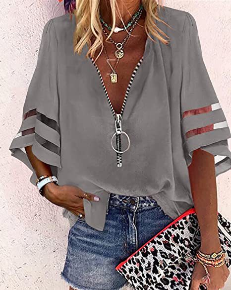 【S-2XL】Tops de gasa casuales para mujer