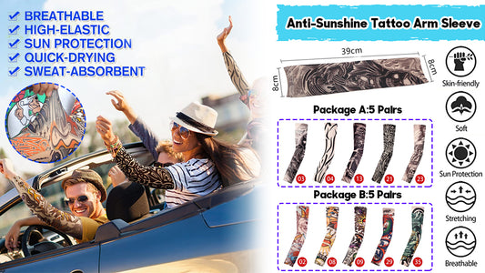 🏍️💥【Paquete de 6】😎Cubierta del brazo del tatuaje de protección solar