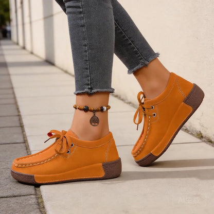Nuevas zapatillas de cuero con cordones para el tiempo libre del año 2026.