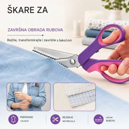 ✂️ Reže besprijekorno i sprječava habanje materijala! Profesionalne cik-cak / valovite škare za krojenje i ručni rad! ✨