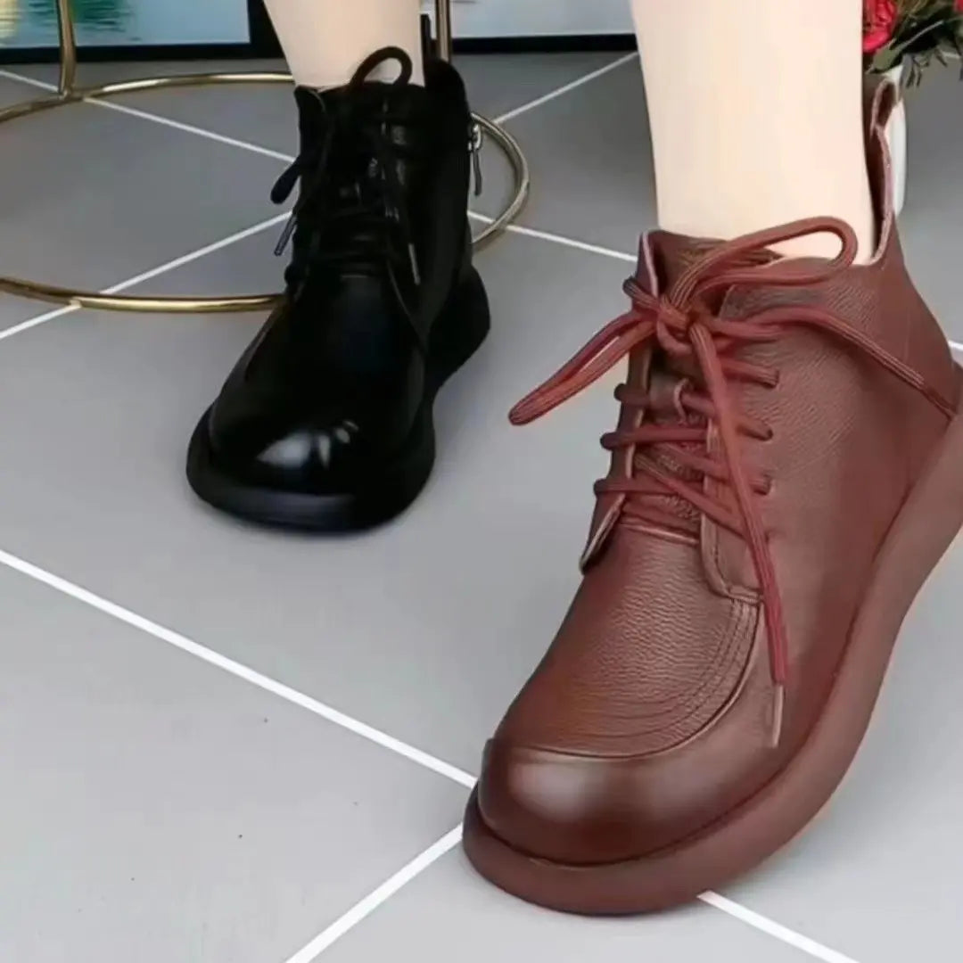 👢【Veličine 35–40】 Ženske vodootporne kožne čizme – s udobnim potplatom; dostupne u podstavljenoj ili nepodstavljenoj verziji