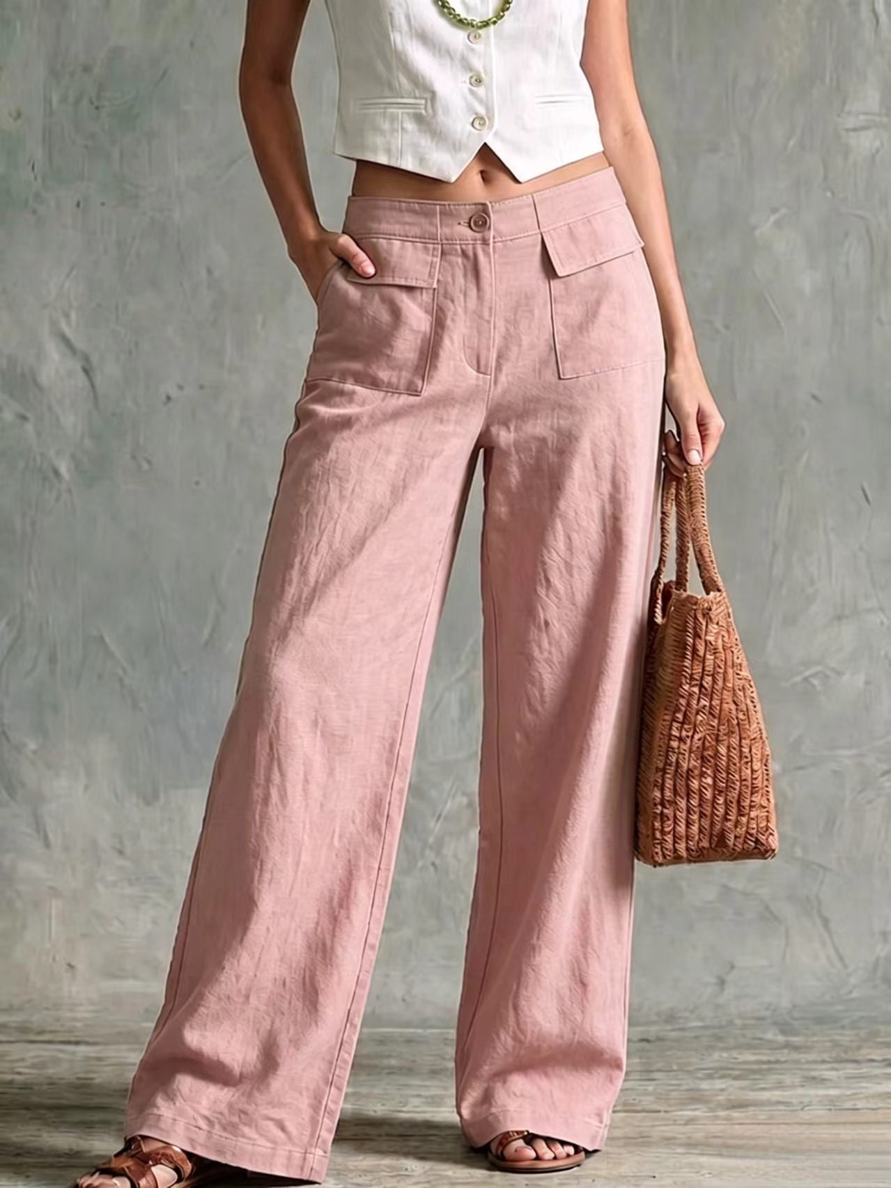 【S-3XL】Ženske široke hlače od pamuka i lana, ležerne👖✨