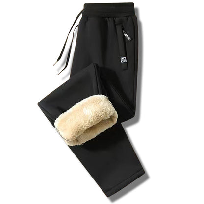【M–5XL】Pantalones de chándal de invierno para hombre con grueso forro de sherpa – cálidos y cómodos (40–100 kg)