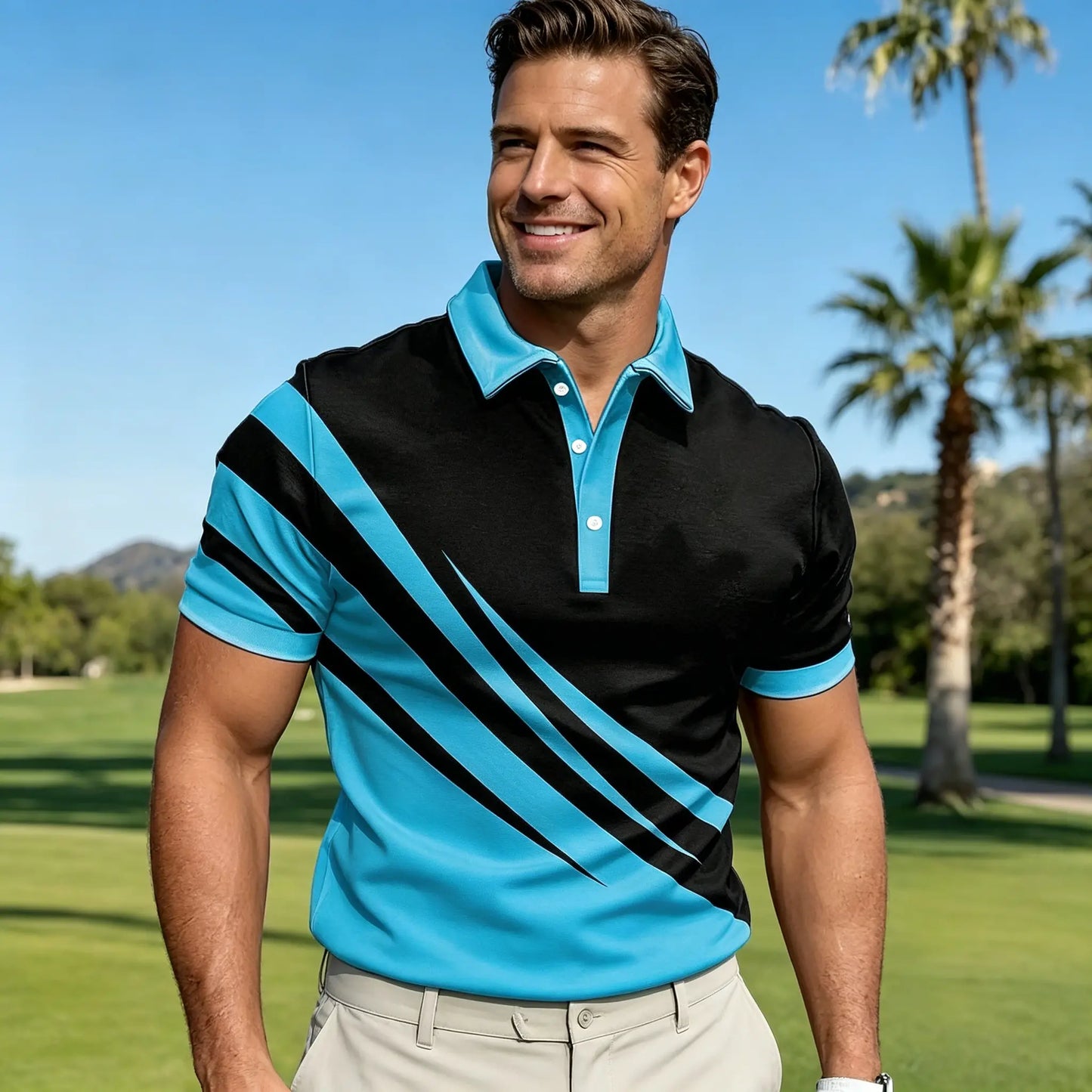 🔥 NOVI TREND! [S-6XL] Muška uska 3D prugasta polo majica | Osnovni ležeran stil ⚡