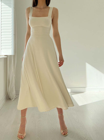 【50%OFF】👗【XS-3XL】Rochie de vară pentru femei, cu bretele groase, cu talie subțire