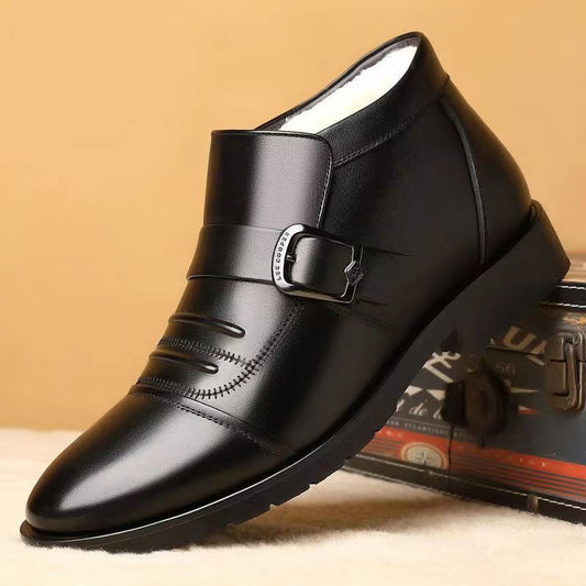 ❄️ [Tallas 39-44]Zapatos de piel para hombre de forro polar cálido