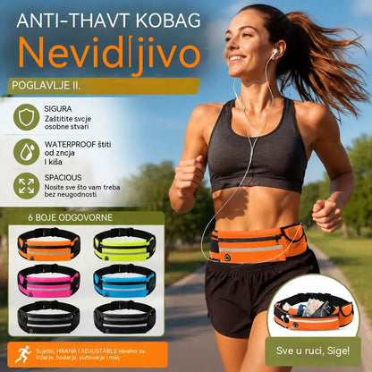 🎒 Višenamjenska torba za struk za sport i slobodno vrijeme, nevidljiva, sigurna, prostrana i vodootporna!