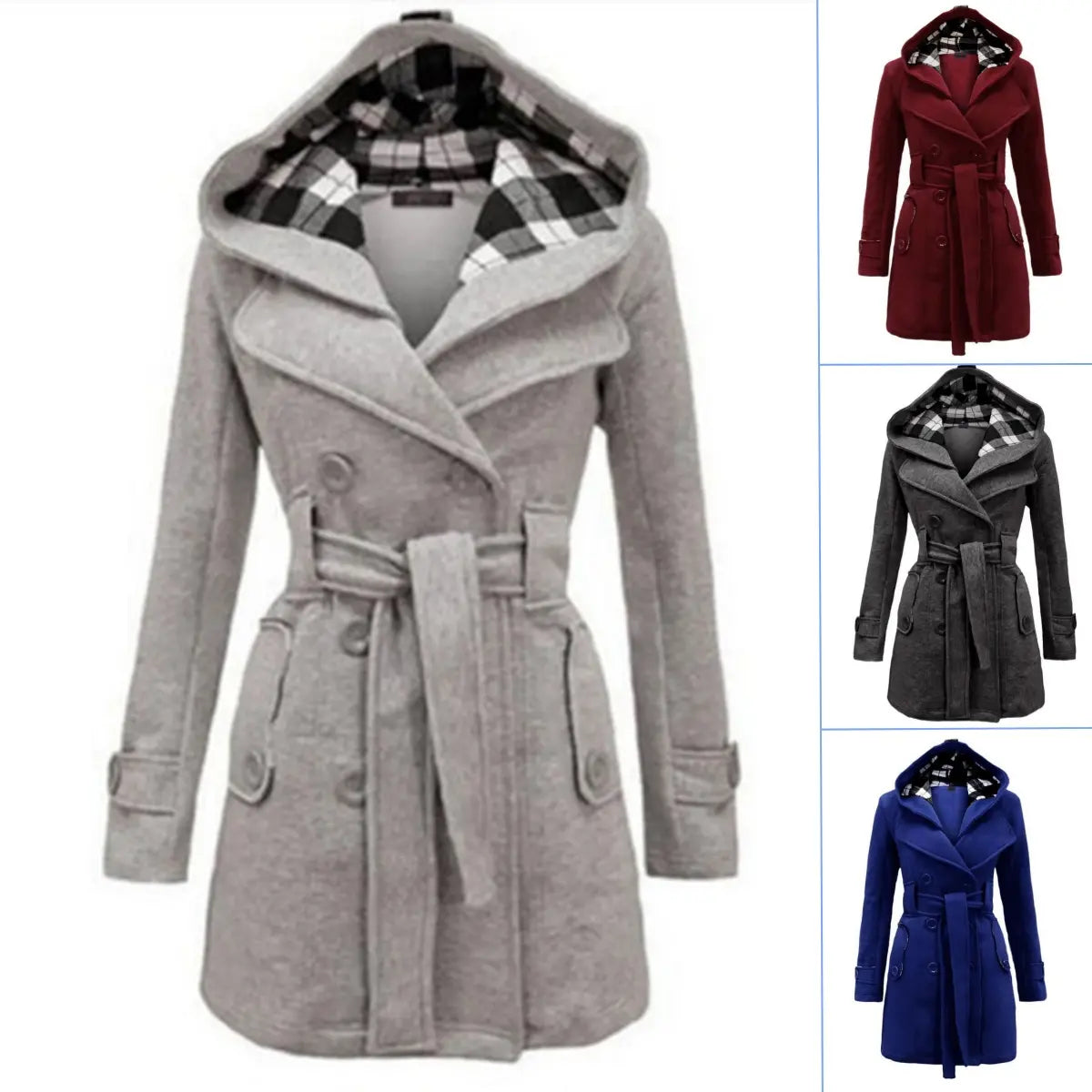 🔥【S-3XL】Chaqueta cálida de largo medio con capucha para mujer