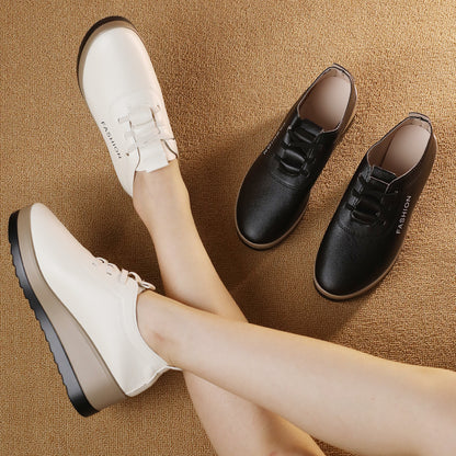 🔥【35-42】Ženske kožne cipele s debelim potplatom, novi jesenski modni trend