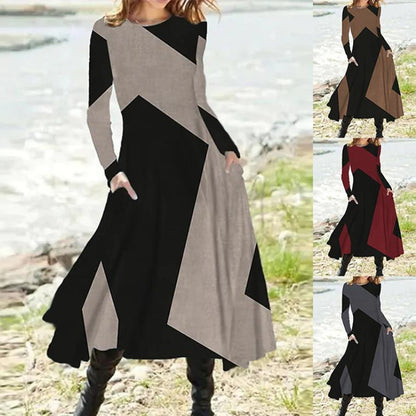 💖【S-5XL】Klasična vintage haljina dugih rukava