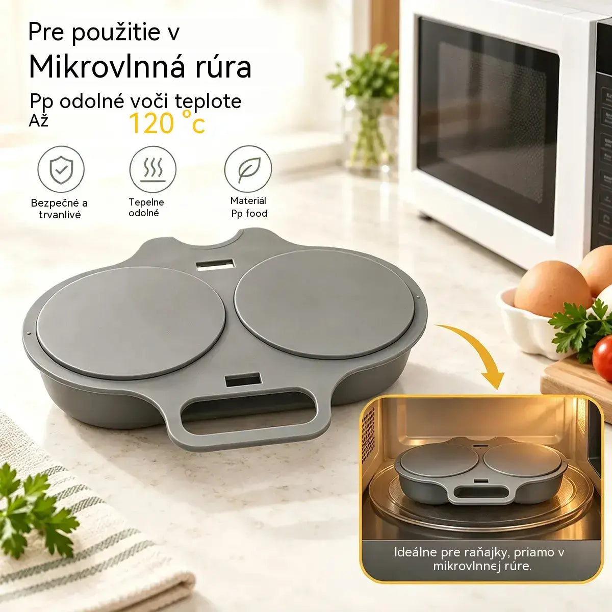 🎁【Kúp 1, získaj 1 zadarmo】💥Mikrovlnný hrniec na vajíčka – dvojitý, nepriľnavý a ľahko sa čistí.🏠【2 položky】