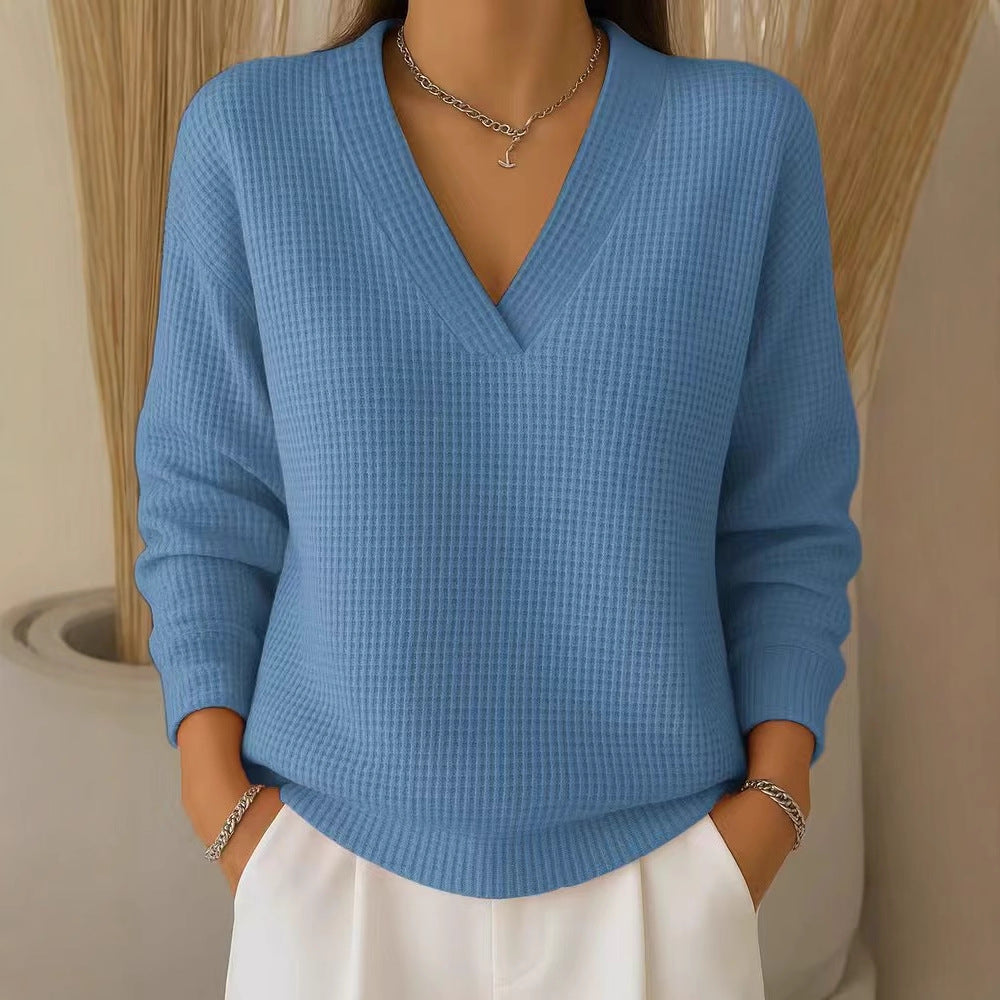 🔥【S-3XL】Elegantna in udobna ženska bluza z V-izrezom