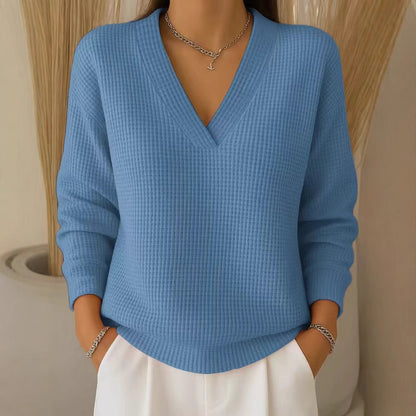 🔥【S-3XL】Elegantna in udobna ženska bluza z V-izrezom