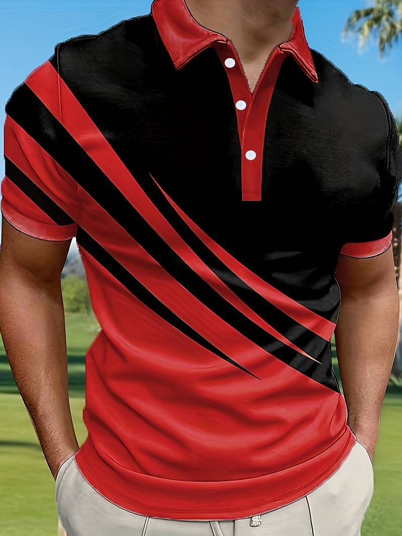 🔥 NOVI TREND! [S-6XL] Muška uska 3D prugasta polo majica | Osnovni ležeran stil ⚡