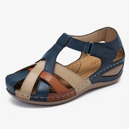 💖[35-43] Sandalias de verano para mujer, hechas de piel suave, suela gruesa, cierre de velcro hueco