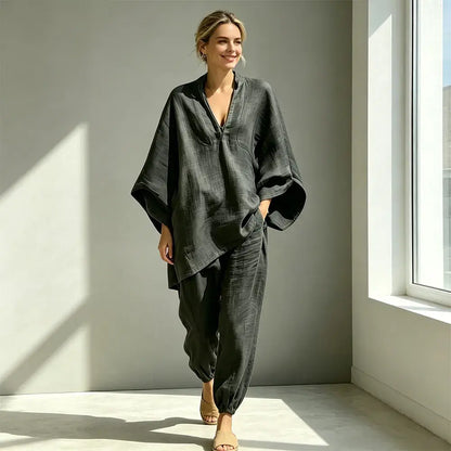 【S-3XL】👗 Komplet s opuštenim dekolteom i širokim izrezom, rukavima u obliku šišmiša, ležernim dizajnom, širokim krojem, idealan za svakodnevno nošenje - udoban i svestran ✨🌸