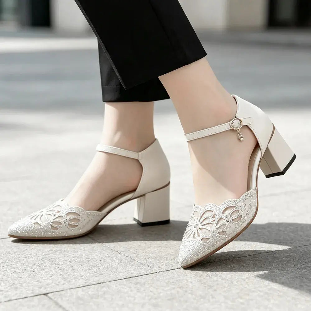 💞【35-40】Elegantne sandale s niskom petom u francuskom stilu, novi model ✨