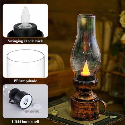 💡【Kupite 1, dobijte 1 gratis】Kreativna retro elektronička LED lampa u obliku svijeće, noćna lampa za stolni dekor