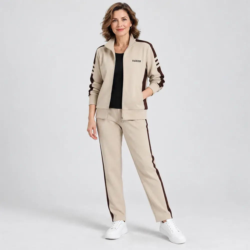【M-5XL】【Kurtka + spodnie】 Nowy, swobodny jesienny komplet sportowy w dużym rozmiarze