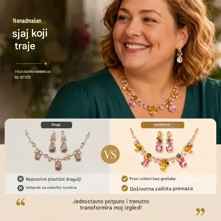 🌷👑Elegantni set ogrlice i naušnica s tulipanima