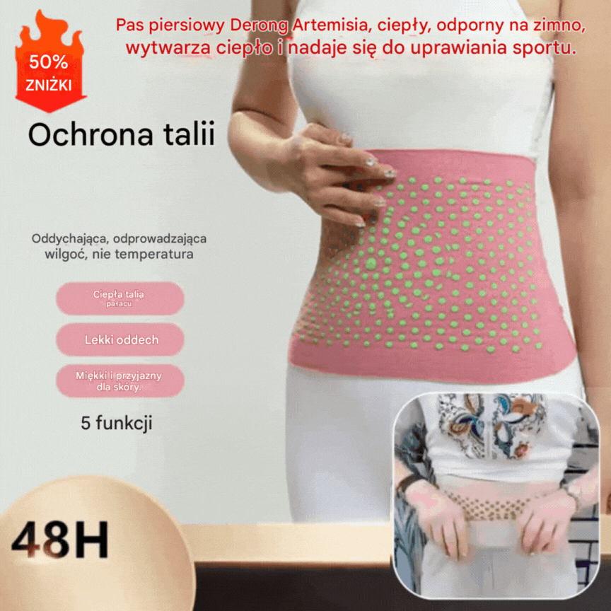 🔥Kup 1, a 1 dostaniesz gratis🔥【40–105 kg】Pas piersiowy Derong Artemisia, ciepły, odporny na zimno, generuje ciepło i nadaje się do uprawiania sportu.