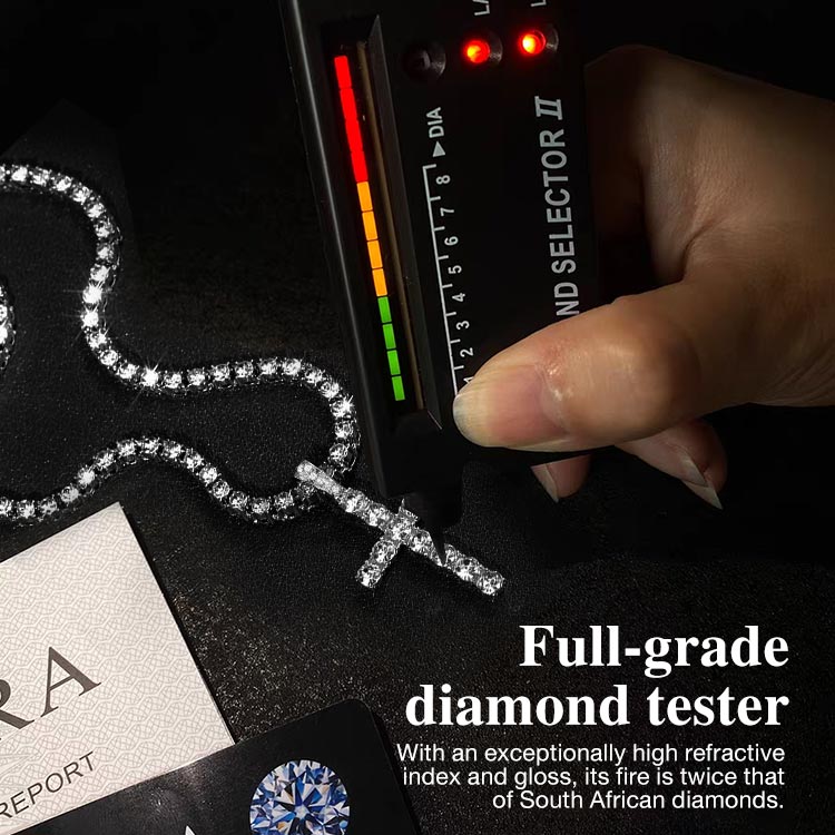 🔥 Kupite 1, dobite 1 brezplačno 💎 Nova ogrlica s križem in moissanitem — razkošna in bleščeča ✨🎁