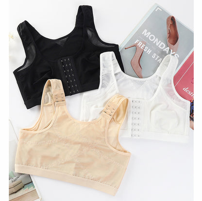 【3 piezas】💋Último día 50% de descuento: sujetador sin aros con forma de X y cobertura total con cierre frontal.