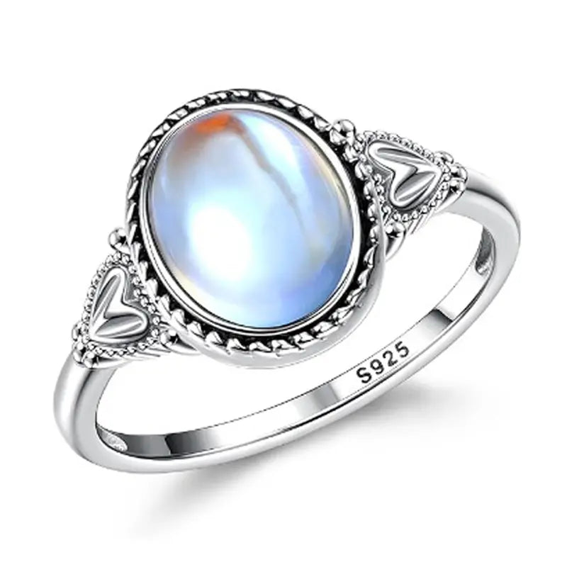 💞💍Ovalni prsten u vintage stilu koji mijenja boju ovisno o temperaturi, ukrašen detaljima u obliku srca.
