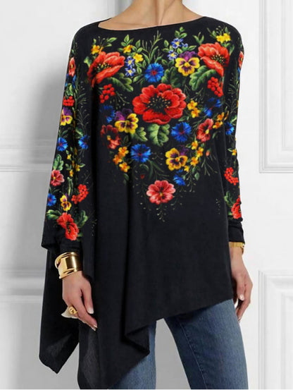 💖【S-5XL】Jesienny top z okrągłym dekoltem w stylu retro