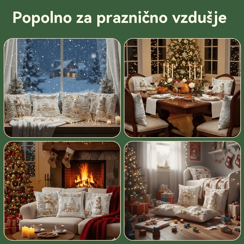 🎅Božična razprodaja 49 % POPUSTA🎄Prevleka za vzglavnik z božično tematiko 【4-delni komplet】