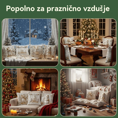 🎅Božična razprodaja 49 % POPUSTA🎄Prevleka za vzglavnik z božično tematiko 【4-delni komplet】