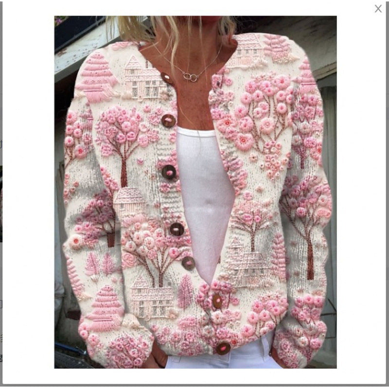 🌸🌸【50% popust】【S-5XL】Ženski kardigan z digitalnim potiskom v retro slogu