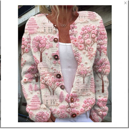 🌸🌸【50% popust】【S-5XL】Ženski kardigan z digitalnim potiskom v retro slogu