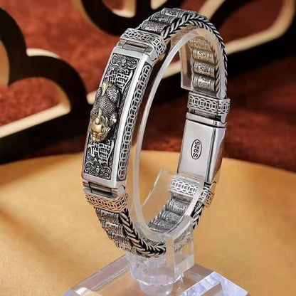 👑 Modă bărbătească | Brățară Pixiu din Argint 925 💎 Amuletă Norocoasă și Elegantă