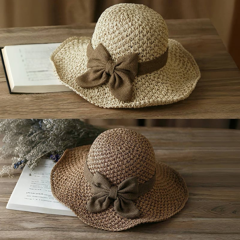 🎀 50% POPUSTA 👒 | Retro slamnati šešir s mašnom – sklopivi i prozračan za ljeto