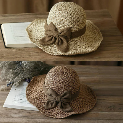 🎀 50% POPUSTA 👒 | Retro slamnati šešir s mašnom – sklopivi i prozračan za ljeto