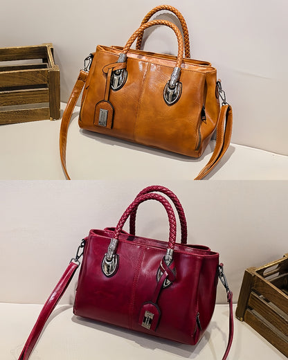 👜【50% popust】Starinska bostonska usnjena torbica, mehka usnjena torba, ki se lahko nosi na eni rami